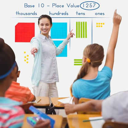 Simply magic 131 PCS Jumbo Magnetic Base Ten Blocks for Math, Math Cubes