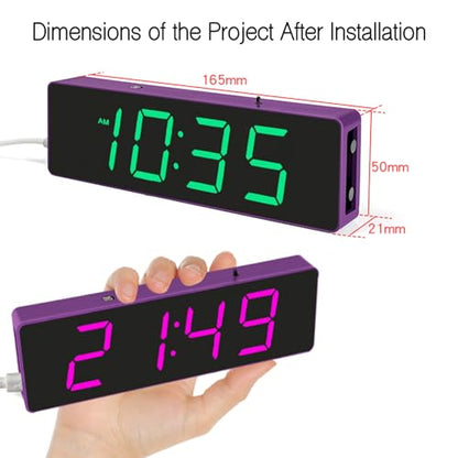 EIELE Soldering Practice Kit 4-Digit RGB Colour LED Digital Clock Kit with colourful case Suitable for students and beginners to solder and learn Adult Electronic Soldering Projects (blue case) - color: Blue Case