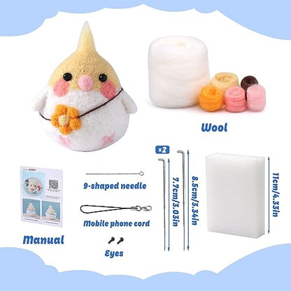 SOCNITC Animal Needle Felting Starter Kit with Needle Felting Tools - color: Light Yellow