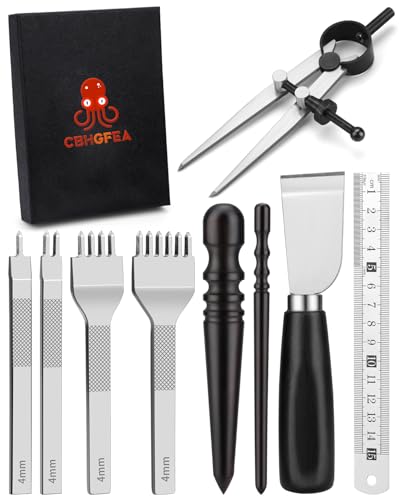 Leather Working Tools, Cutting Knife Edge Burnisher Stitching Punch