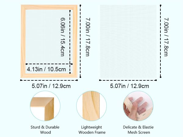 Aboofx Paper Making Kit, A6 Small Size Paper Making Screen Frame Kit, Wooden Mold and Deckle with Mesh, Absorbent Papers, Sponge and Confetti, DIY Handmade Papermaking Supplies Gift for Craft Lovers - size: A6