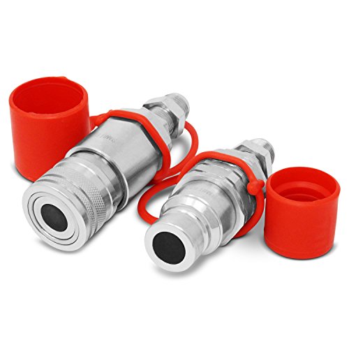 Summit Hydraulics Flat Face Hydraulic Quick Connect Coupler, #8 JIC Bulkhead Skid Steer Mount