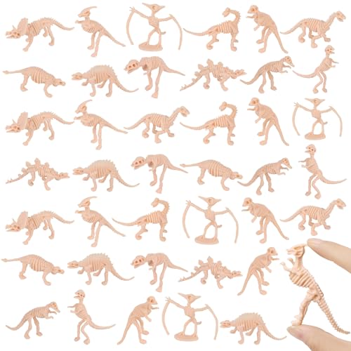 FOIMAS 60 Pack Dinosaur Fossil Skeletons Figurine Plastic Figures Dinosaur Skeleton for Dino Sand Dig Science Party Favor Decoration