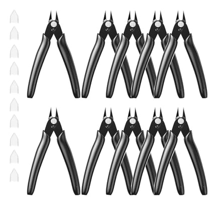 10 Pack Small Wire Cutters for Jewelry Making 5 Inch Model Nippers Filament 3d Print Snips Zip Tie Flush Cutter for Soft Copper Wire, Crafts, Floral, Electronics, Black - color: Black ( 10 Pack )