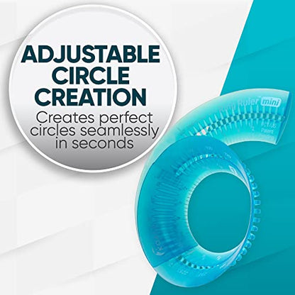 Koala Tools - Mini Ring Ruler for Circle Templates and Surfaces, Circular Ruler with 1 to 3.5-inch Adjustable Diameter, Geometric Tool for Drawing Circles