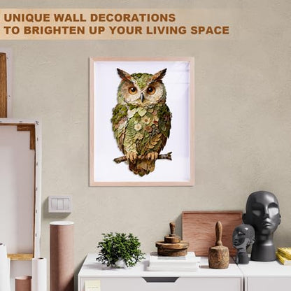 Wooden Puzzles for Adults, 8.9 × 5 in 70 pcs Leaf Owl Wood Puzzles - color: Leaf Owl, size: Small
