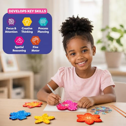 Skillmatics Poke-in Art – Flower Bouquet, Wood Craft Kit, Gift for Kids - style: 2. Flower Bouquet