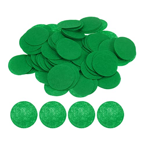 HARFINGTON 300pcs Round Felt Circles, 50mm 2" Pre Cut Felt Craft Pads Non-Woven Mini Felt Fabric Circles for DIY Sewing Handcraft Cut Projects Craft Finishing, Green - color: Green, size: 50mm