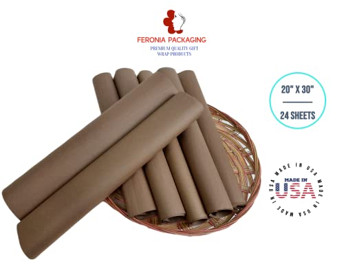 Chocolate Tissue Paper Squares, Bulk 24 Sheets, Premium Gift Wrap and Art Supplies for Birthdays, Holidays, or Presents by Feronia packaging, Large 20 Inch x 30 Inch - color: Chocolate