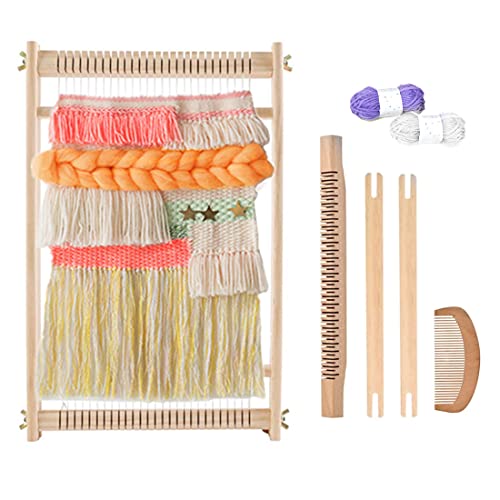 Ayasee Wooden Weaving Loom, Multi-Craft Weaving Frame to Handcraft for Beginners, 15.35x9.84in/39x25cm