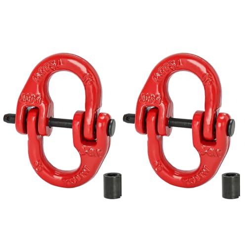 G80 Safety Chain Connector Link, 3/8" Hammerlock Coupling Link - size: 3/8" (2 Pack)