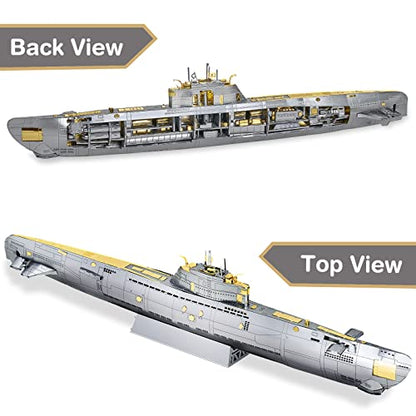 Piececool 3D Metal Puzzles for Adults, Military Submarine Metal Model Building Kits for Stress Relax, Great Christmas Birthday Gifts - color: Submarine