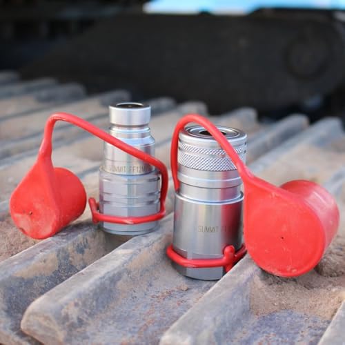 Summit Hydraulics 1/2" Skid Steer Bobcat Flat Face Hydraulic Quick Connect Couplers/Couplings Set w/Dust Caps - size: 1 Set