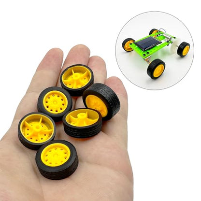20PCS Toy Car Small Wheels 21mm Model Car Rubber Tire Wheels with 10PCS Shaft Round Rod Axles for RC Car Truck Robot DIY Model Toy Building Accessories (2x7x21mm) - style: 2x7x21mm