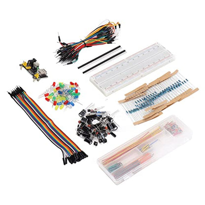 Electronics Component Kit, 400 Assorted Components with Power Module USB Cable, Assorted Electronics Kit, Complete for R3 Prototyping, for Students, Hobbyists, DIY Projects