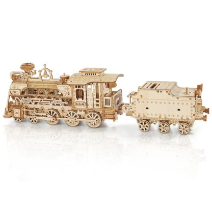 3D Wooden Puzzles for Adults, DIY Steam Train Model Building Kit