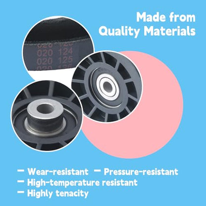 539110311 & 539110411 Drive Idler Pulley and Belt Kit Replacement for Husqvarna Z254F Lawn Mower, Replace 607163 14259 12400