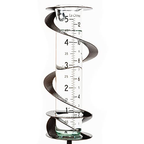 La Crosse 704-56357-INT Helix Spiral Metal Rain Gauge - color: Hammered