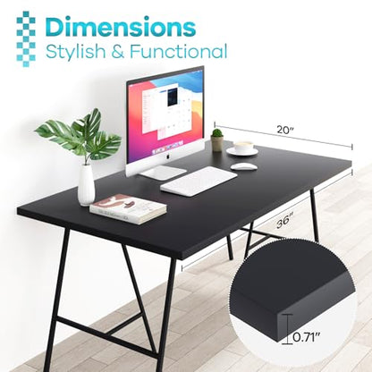 Kaboon 36x20 inch Black Table Top Universal, Solid One-Piece Desktop, Reversible Melamine Countertop, Double Desks, L-Desk DIY - color: Black, size: 36x20