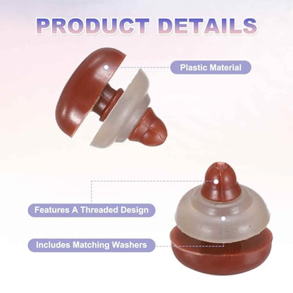 MECCANIXITY 50set 12mm Large Plastic Triangle Safety Noses Brown with Washer for Crochet Stuffed Animal Doll Craft Puppet Plush Toy Bear - color: Brown, size: 12mm