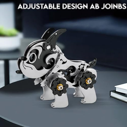 3D Metal Puzzles for Adults,Mechanical Bulldog Art Craft Gifts Toys - color: A5-bulldag