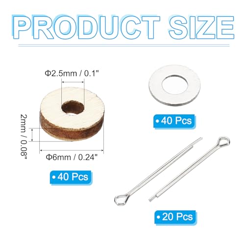 PATIKIL 6mm Doll Joints, 20 Set Removable Cotter Pin Joints Connector and Fiberboard Tray for Bear Limbs Making Head Joints DIY Crafts Accessories - size: 6mm