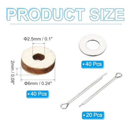 PATIKIL 6mm Doll Joints, 20 Set Removable Cotter Pin Joints Connector and Fiberboard Tray for Bear Limbs Making Head Joints DIY Crafts Accessories - size: 6mm