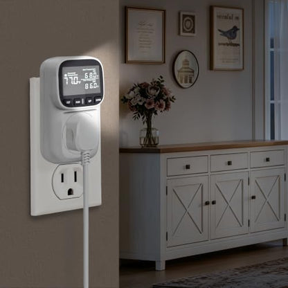 Temperature Controller Digital Timer Thermostat Outlet Plug, -40°F~210°F