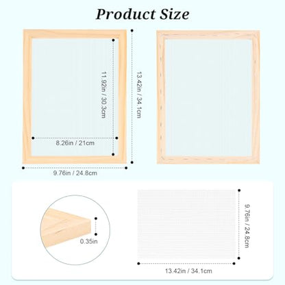 Aboofx Paper Making Kit, A4 Size Paper Making Screen Frame Kit, Wooden Mold and Deckle with Mesh, Absorbent Papers, Sponge and Confetti, DIY Handmade Papermaking Supplies Gift for Craft Lovers - size: A4