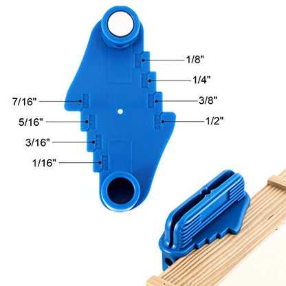 Weewooday 1 Pc Center Finder Tool Woodworking Marking Gauge Multifunction Magnetic Scriber Offset Marking Tool Pencil Holder Fits Standard Wooden Pencils (Blue)
