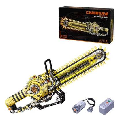 Motorized Chainsaw Building Kit 1096 Pcs - color: Mechanical Chainsaw With Motor