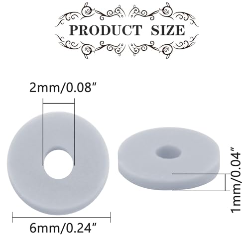 6mm Polymer Clay Beads for Bracelets Making 1000PCS - color: Gray