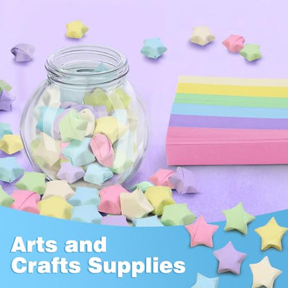 FoDau770 Solid Color Star Paper Strips - 1080 Sheet, Macaron Colour - color: Solid Macaron Colour