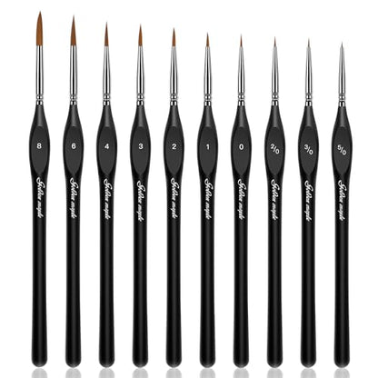 Golden Maple Detail Paint Brushes Set 10pcs - style: 10BK