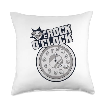 Best Rocks And Minerals Guide Kit Collection Gifts It's Rock O'Clock Geologist Rockhounding Mineral Collector Throw Pillow, 18x18, Multicolor - size: 18x18