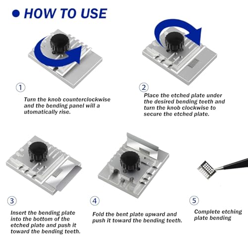 Photo Etch Bender, 360° Adjustable Metal Folding Tool for Models
