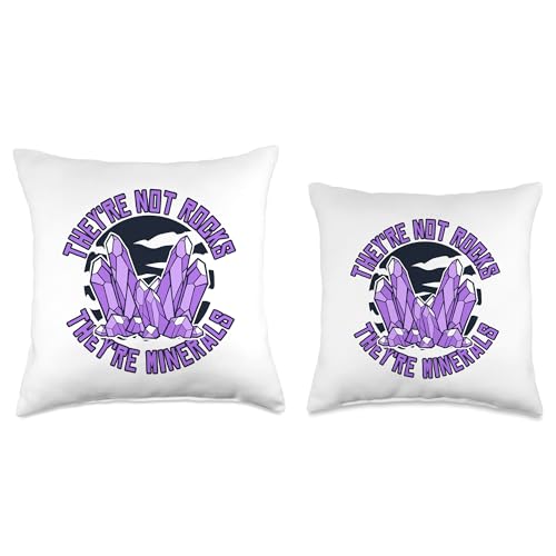Best Rocks And Minerals Kit Guide Collection Gifts Not Rocks Geologist Mineral Collector Throw Pillow, 18x18, Multicolor - size: 18x18