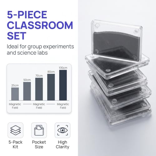 Homoyoyo 5pcs Iron Filings Magnetic Powder for Education Classroom Magnetism Physics Experiment Science Teaching Tools Magnetic Field Demonstrations