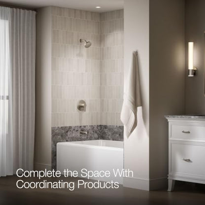 KOHLER TS35322-4G-BN, Elate Rite-Temp Tub and Shower Trim with Single Function 1.75 GPM Showerhead, Vibrant Brushed Nickel, Stylish Tub and Shower Fixture, High Performance - color: Vibrant Brushed Nickel, size: 1.75 GPM