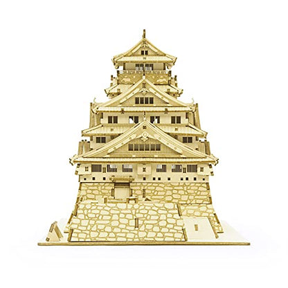 Osaka Castle Wooden Architecture 3D Puzzle - Fun DIY Wood Craft Kits - Ideal Gift for Birthdays and Party Favors - style: Osaka Castle