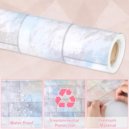 Graffiti Wall Bulletin Board Paper Roll Pastel Brick Gradient Stone Bulletin Board Background Back to School Classroom Decor Poster for Art Craft DIY Projects Home Office Party Supplies 17.7in x 20ft - style: Pastel Brick