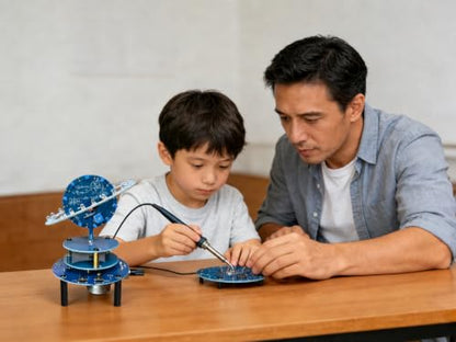 Soldering Practice Kit, STEM Electronics Project with Music, LED & Motor Rotation