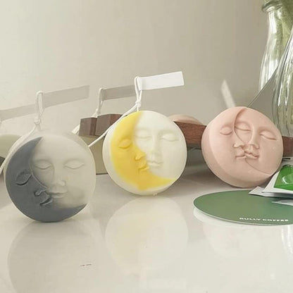 Candle Molds - Silicone Mold for Candles Making, DIY 3D Moulds for Soy Wax, Beeswax, Scented Candle, Valentine's Day Gifts (Moon) - color: Moon
