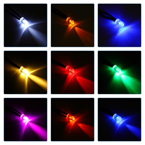 PATIKIL Tiny LED Diode Light Mini Bulb 3mm 3-6V DC Red Light 3-6V DC - color: Red, size: 3mm