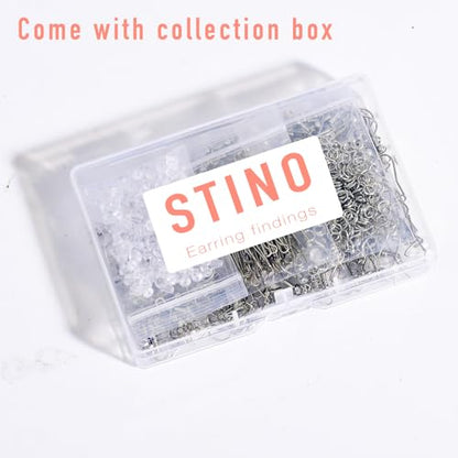 800PCs Fish Hooks & Pins, Earring Making Kit (Fish Hook Silver) - color: Fish Hook Silver (800pcs)