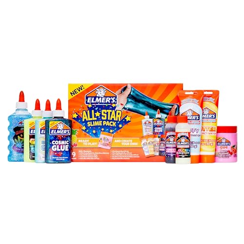 Elmer’s All-Star Slime Kit, Includes Liquid Glue Activator and Premade Slime, 9 Count - Perfect for Birthday Parties, Gift Idea, Kids Activity - style: All Star Slime Kit