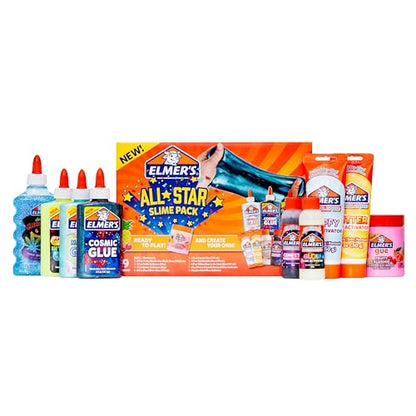Elmer’s All-Star Slime Kit, Includes Liquid Glue Activator and Premade Slime, 9 Count - Perfect for Birthday Parties, Gift Idea, Kids Activity - style: All Star Slime Kit