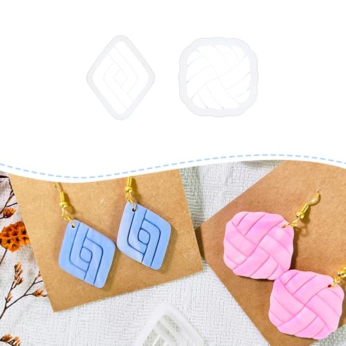 Xaekicr 2PCS Geometric Line Polymer Clay Cutters – Modern Clay Cutters for Earrings, Tools and Molds for Polymer Clay Jewelry DIY - color: 2K color