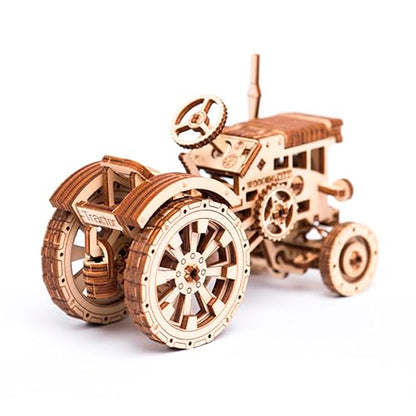 WOODEN.CITY Tractor 3D Puzzles for Adults – Mechanical Farm Tractor Model for Adults & Teens, 148-Piece DIY Kit with Moving Wheels, Made in EU