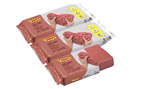 Jovi - Air Dry Clay, 3 x 1.1 lb, Terracotta Color, Total of 3.3 lb - color: Terracotta